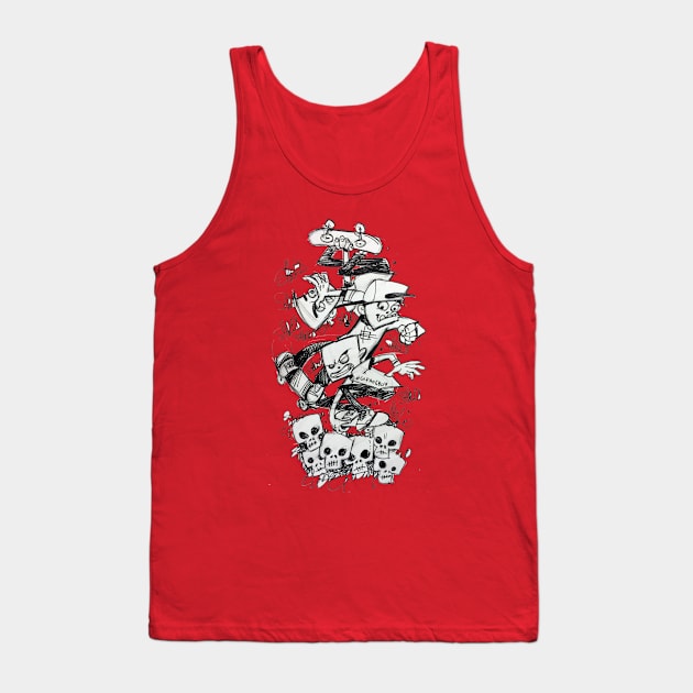 blockhead skate skull mash Tank Top by Thejohnnyb73